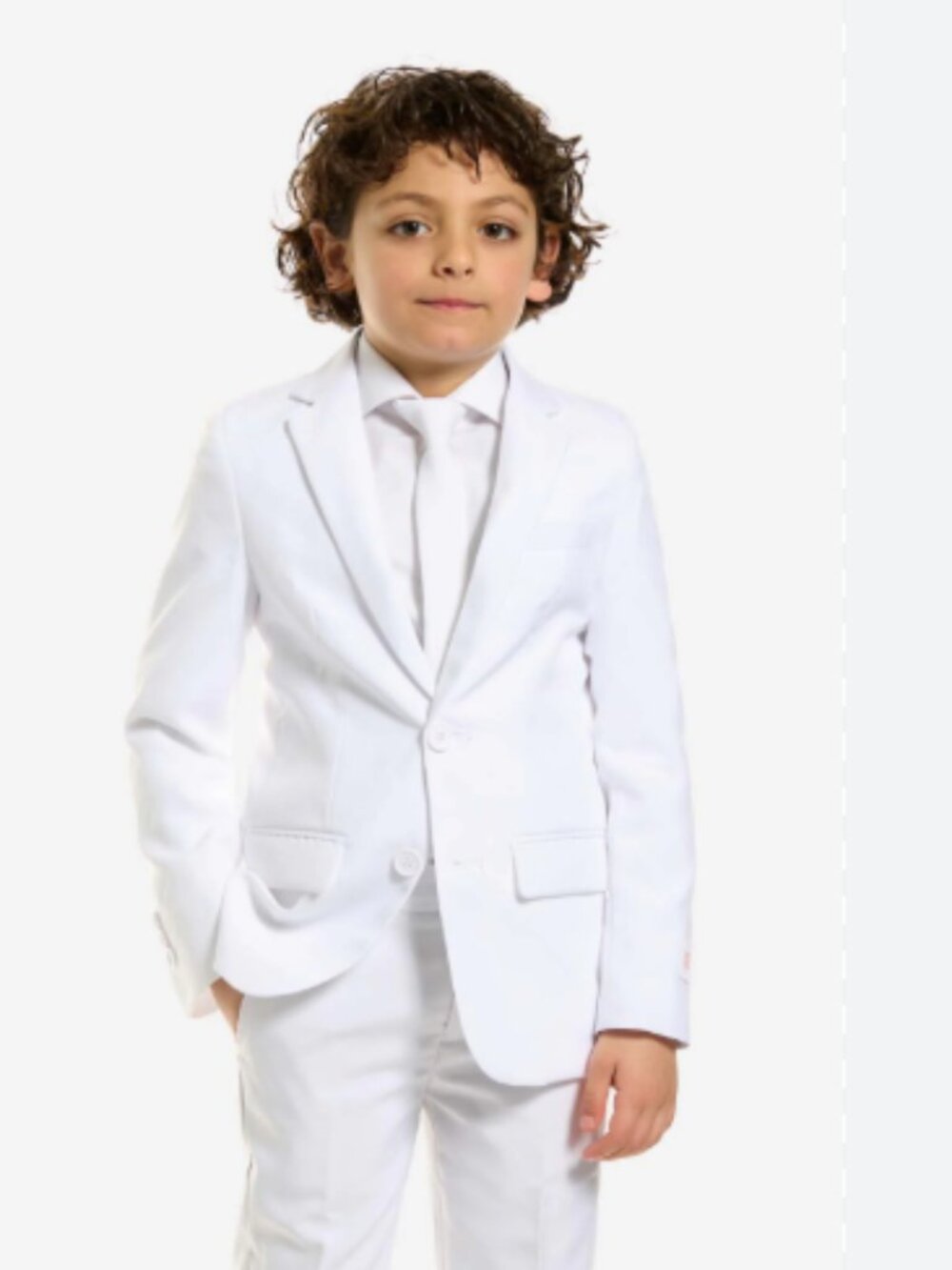 OppoSuits White Knight Boys White 4-Piece Suit Set 10Y Jacket Pants Tie Vest